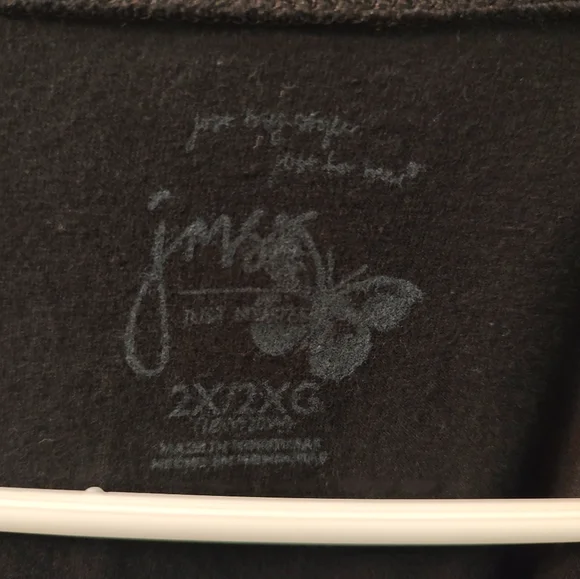 Just My Size Black Shirt with Peacock Design Size 2X - Picture 3 of 4